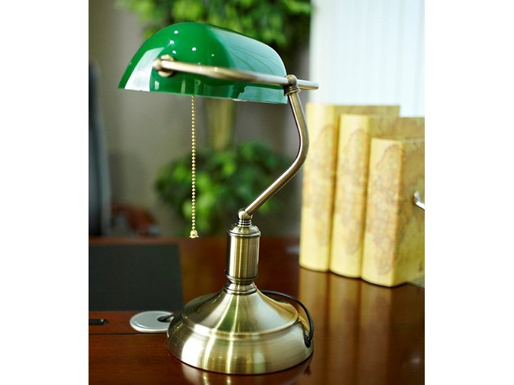 KLASYCZNA LAMPA BANKIERSKA BIURKOWA ZIELONA BANKER CLASSIC Lampa biurkowa Lampa regulowana Lampa gabinetowa Kolor Zielony