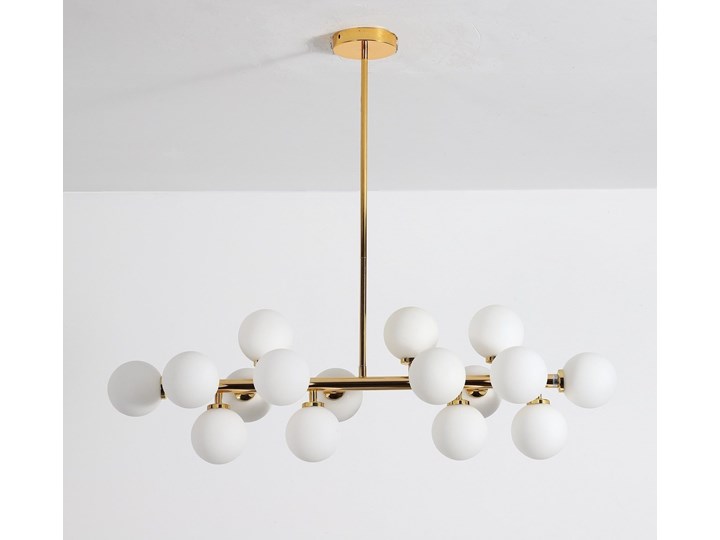 LAMPA WISZĄCA SUFITOWA NOWOCZESNA ZŁOTA PETRICA W16 LUMINA DECO Lampa z abażurem Metal Lampa z kloszem Szkło Pomieszczenie Sypialnia