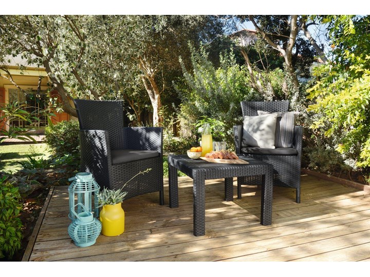 Meblobranie Grafitowy zestaw balkonowy Rosario Balcony Set