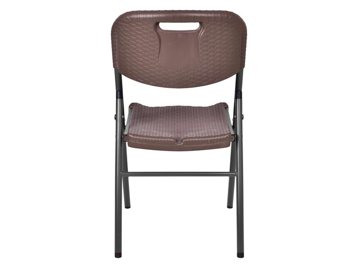 Krzesło cateringowe RATTAN - brązowe Tworzywo sztuczne Krzesło składane Metal Kategoria Krzesła ogrodowe Kolor Brązowy