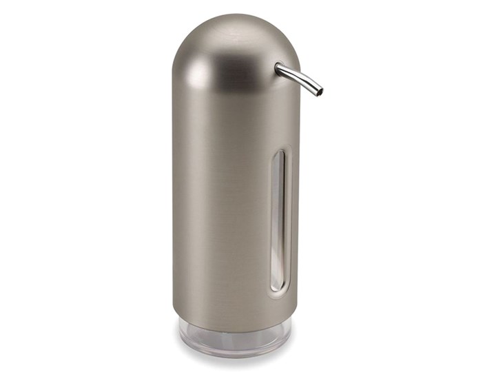 Dozownik na mydło 355ml Umbra Penguin szary kod: 330190-410 Dozowniki Kategoria Mydelniczki i dozowniki Szkło Tworzywo sztuczne Kolor Brązowy