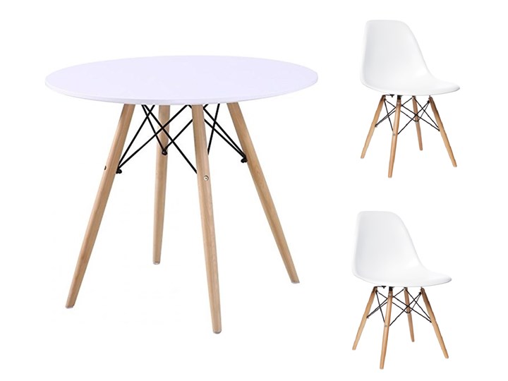 HOME DECOR ZESTAW PARIS STÓŁ 90 CM + 2 KRZESŁA NA NOGACH BUKOWYCH DSW DSR Kategoria Stoły z krzesłami