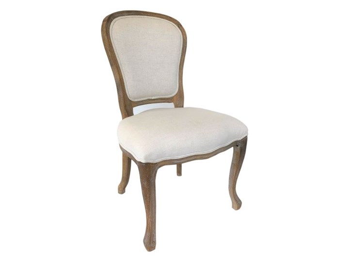 Krzesło LUDWIK dąb/krem Metal Tkanina Tapicerowane Stal Drewno Kolor Biały