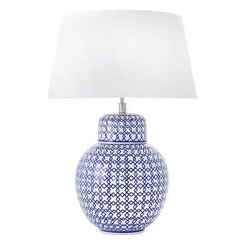 Lampa ceramiczna niebieska  MAKAU w stylu hampton