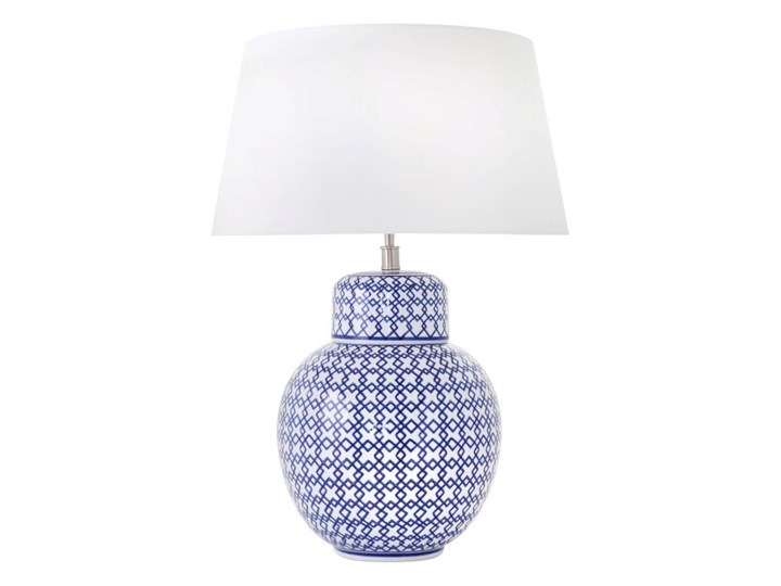 Lampa ceramiczna niebieska MAKAU w stylu hampton
