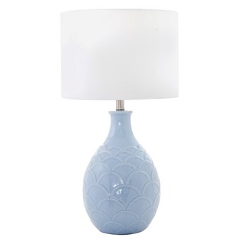Lampa ceramiczna niebieska HARBIN do salonu w stylu hamptons