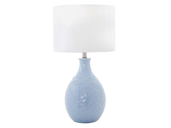 Lampa ceramiczna niebieska HARBIN do salonu w stylu hamptons Lampa z abażurem Kolor Styl Klasyczny
