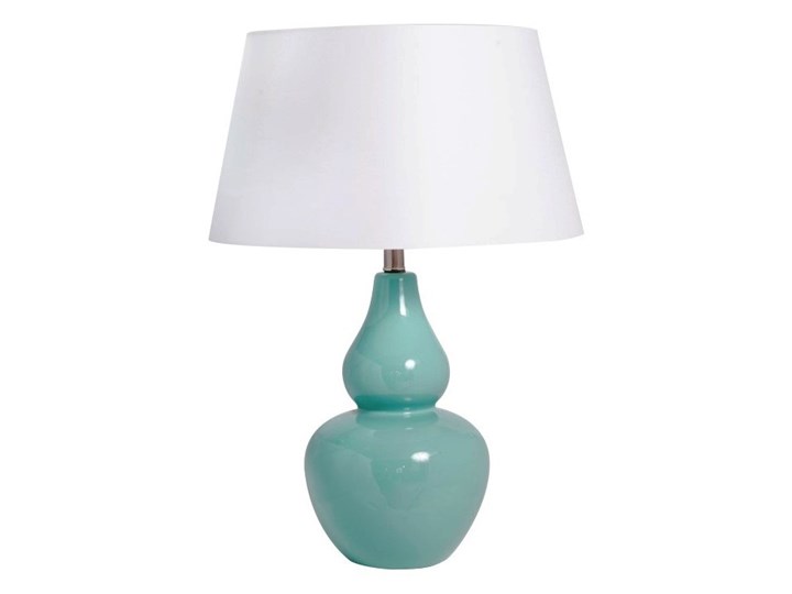 Ceramiczna lampa stołowa KANDY z białym abażurem Kolor Miętowy Lampa z abażurem Kategoria Lampy stołowe