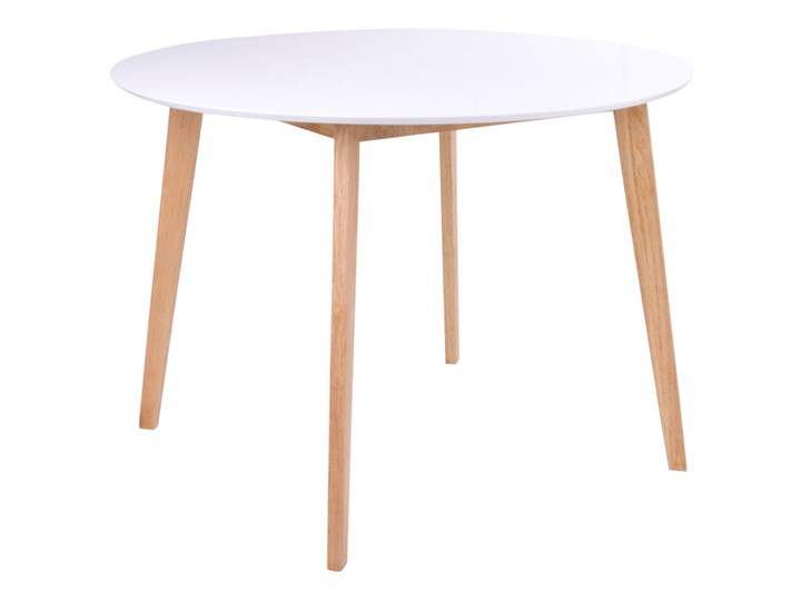 SELSEY Stół Bignus średnica 105 cm na drewnianej podstawie Płyta MDF Drewno Wysokość 75 cm Kształt blatu Okrągły