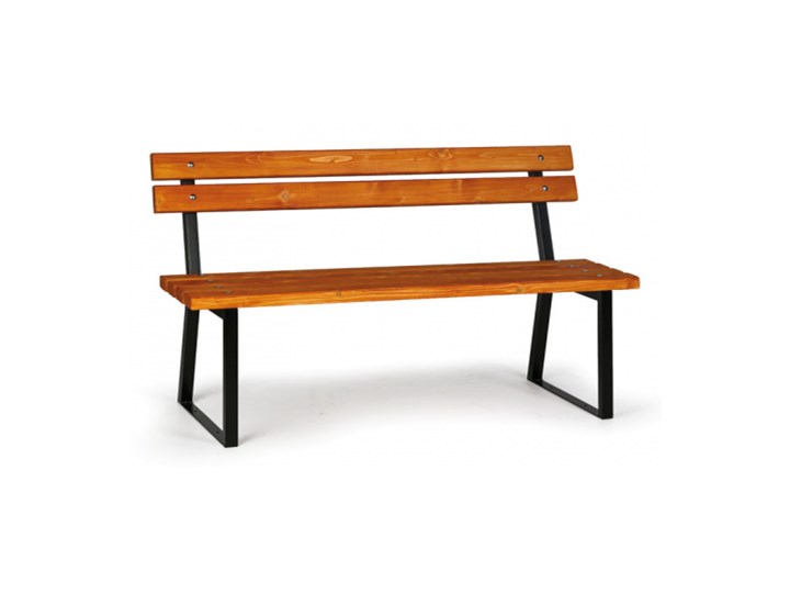 Ławka parkowa STANDARD Stal Długość 150 cm Z oparciem Kategoria Ławki ogrodowe Drewno Kolor Brązowy