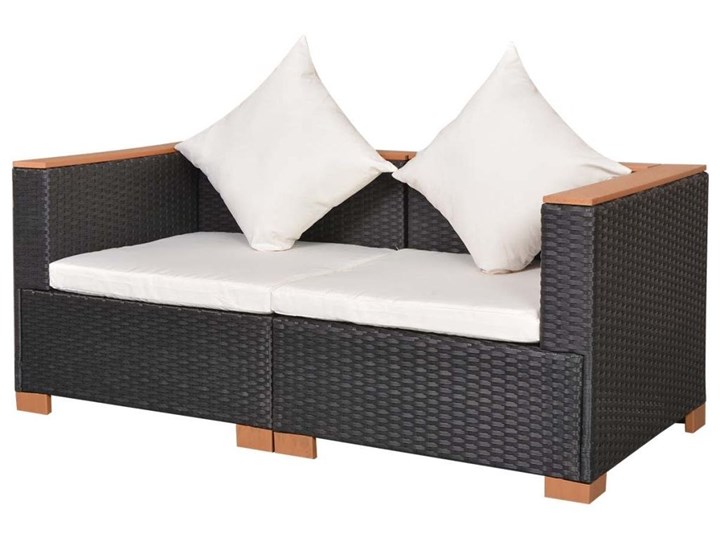 VidaXL Sofa ogrodowa, rattan PE, czarna Sofy ogrodowe Homebook