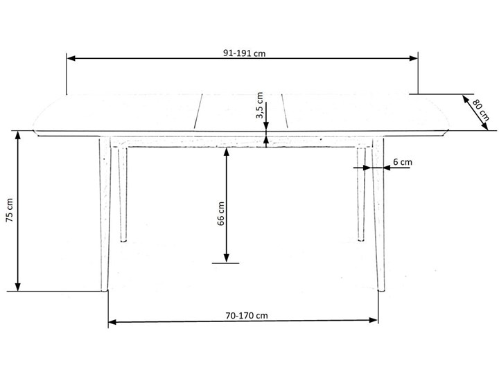 Skandynawski stół drewniany Heko - biały Długość 80 cm Długość 190 cm Wysokość 75 cm Szerokość 80 cm Drewno Kategoria Stoły kuchenne