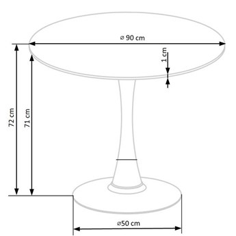 Okrągły szklany stolik Lanco - biały marmur