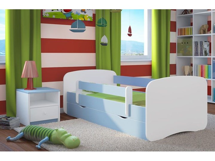 Łóżko dla chłopca z materacem Happy 2X 70x140 - niebieskie Rozmiar materaca 70x140 cm