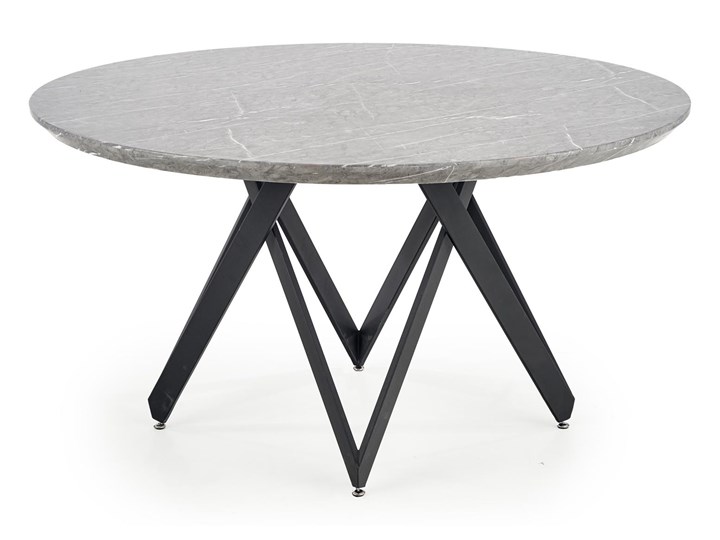 Designerski stół z blatem w optyce marmuru Gustimo Długość 140 cm Szerokość 140 cm Rozkładanie Wysokość 77 cm Pomieszczenie Stoły do jadalni