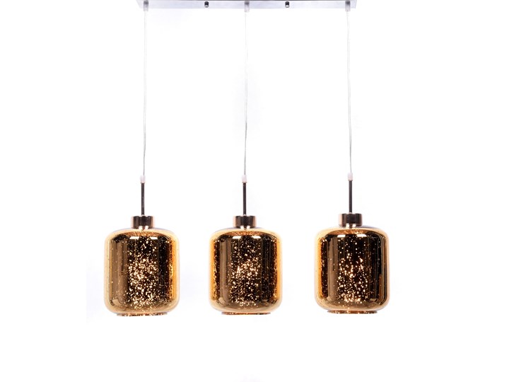 POTRÓJNA NOWOCZESNA LAMPA WISZĄCA ZWIS ZŁOTA ALACOSMO W3 Lampa z kloszem Chrom Metal Szkło Kategoria Lampy wiszące