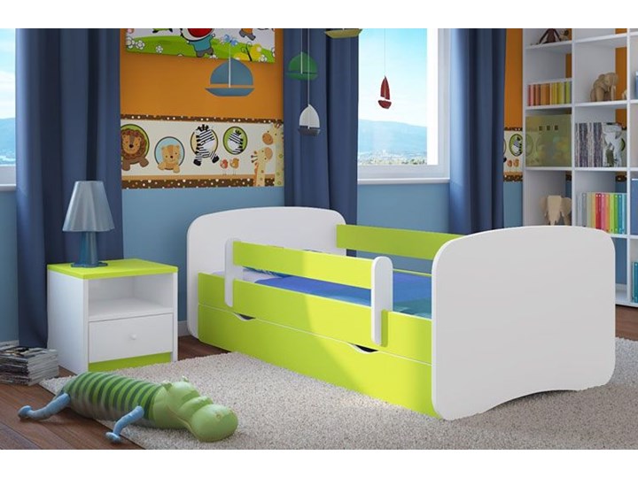 Łóżko dziecięce z barierką Happy 2X 80x180 - zielone