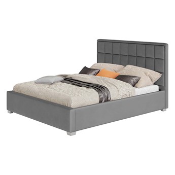 Łóżko 160x200 z materacem • SFG074 • welur, popiel