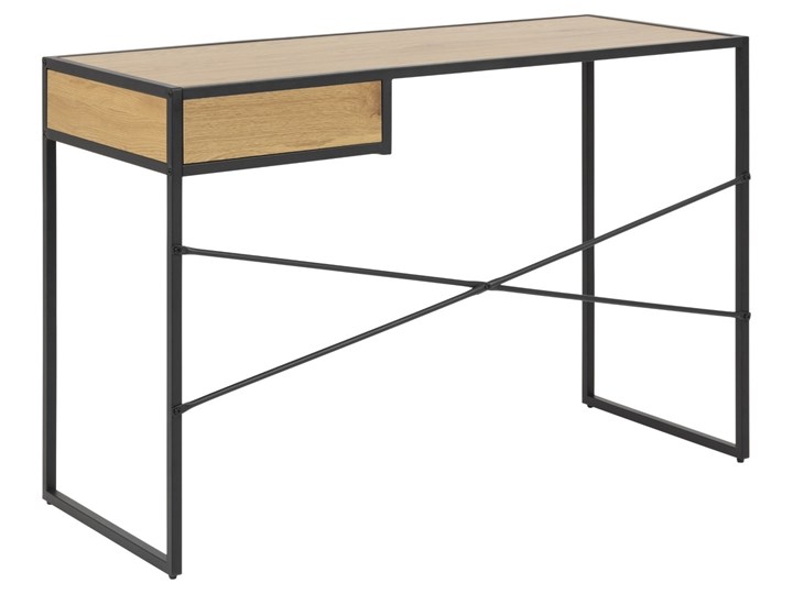 Loftowe biurko na płozach Oxford z szufladą Płyta MDF Głębokość 45 cm Metal Biurko tradycyjne Szerokość 100 cm Styl Nowoczesny Biurko z nadstawką Pomieszczenie Biuro