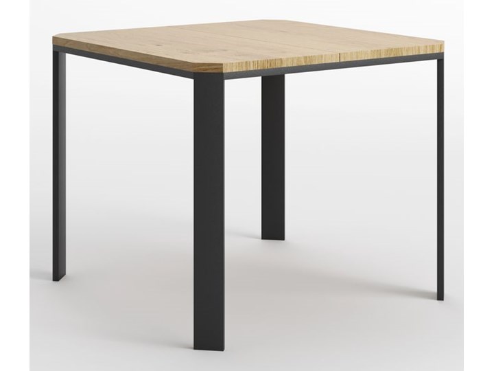MAŁY ROZKŁADANY STÓŁ - AXEL 90/130 Kształt blatu Kwadratowy Szerokość 90 cm Długość 90 cm Płyta laminowana Stal Rozkładanie Rozkładane