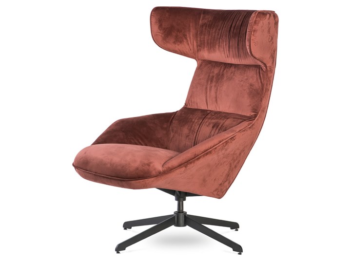 Fotel Atero Velvet Nowoczesny accent piza - Miedziany, Czarny