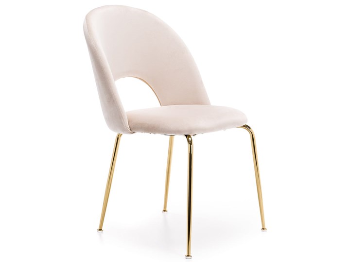 Krzesło Glamour KC-903-2 beż welur, nogi złoty chrom