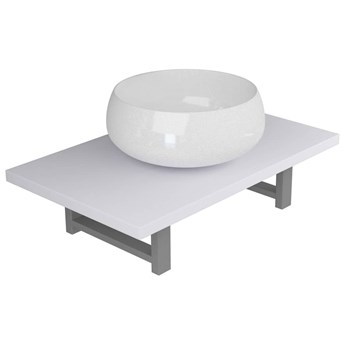 VidaXL Dwuczęściowy zestaw mebli do łazienki, ceramiczny, biały