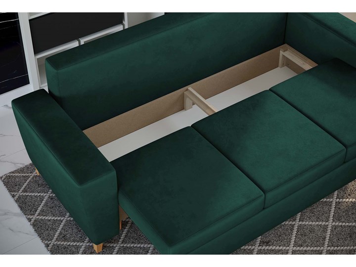 NOWOCZESNA SOFA DO SALONU Z POJEMNIKIEM - ELIO - TKANINA VELUTTO Szerokość 239 cm Rozkładanie Stała konstrukcja Głębokość 90 cm Materiał nóżek Tworzywo sztuczne