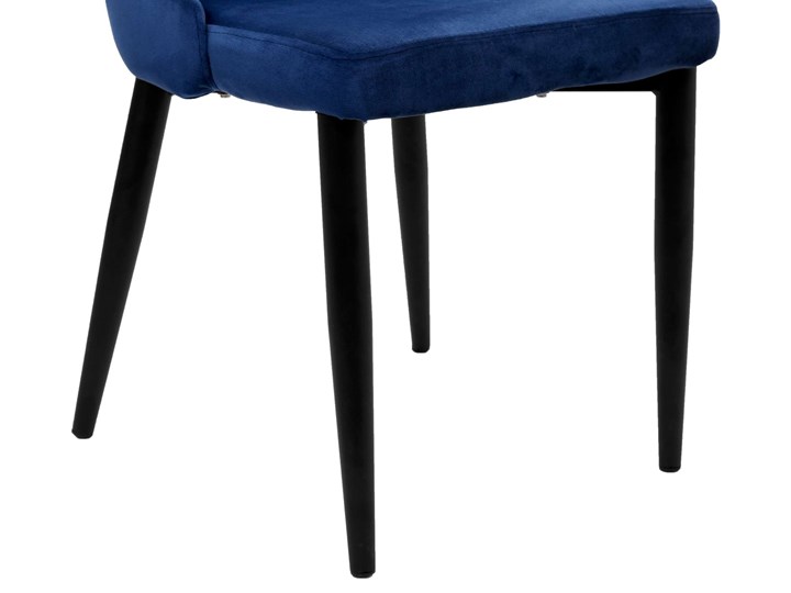 Krzesło aksamitne Lorient Velvet Granatowy Tkanina Szerokość 32 cm Wysokość 41 cm Głębokość 45 cm Tworzywo sztuczne Welur Styl Industrialny Metal Wysokość 46 cm Tapicerowane Wysokość 89 cm Pomieszczenie Jadalnia