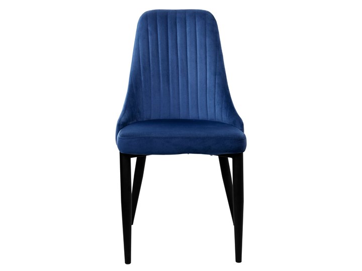 Krzesło aksamitne Lorient Velvet Granatowy Metal Welur Tapicerowane Pomieszczenie Jadalnia Wysokość 46 cm Wysokość 41 cm Szerokość 32 cm Wysokość 89 cm Głębokość 45 cm Tworzywo sztuczne Tkanina Styl Industrialny