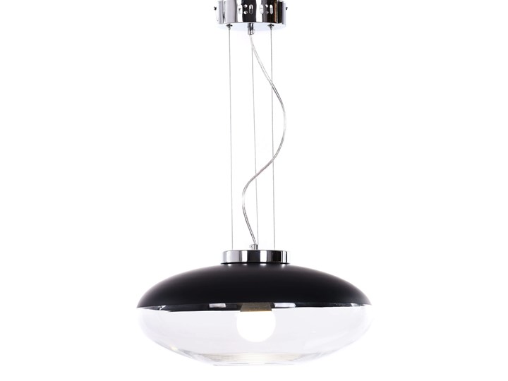 NOWOCZESNA LAMPA WISZĄCA CZARNA RAVEO D40 Lampa z kloszem Lampa z abażurem Szkło Metal Chrom Ilość źródeł światła 1 źródło