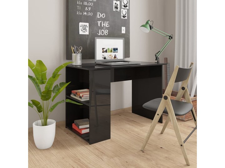 VidaXL Biurko na wysoki połysk, czarne, 110x60x73 cm, płyta Wysokie biurko pod komputer LOGIC, 1270x700x500 mm, buk