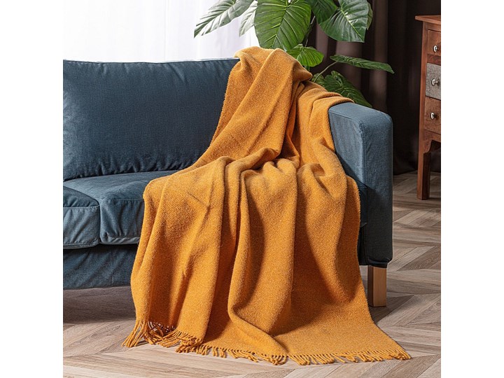 Pled Zelandia 140x200cm melange mustard, 140 x 200 cm Wełna 140x200 cm 130x180 cm Pomieszczenie Sypialnia