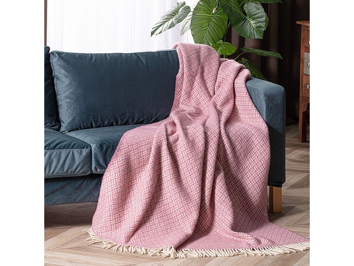 Pled Zelandia 140x200cm old rose cross, 140 x 200 cm 130x180 cm Wełna Koc Pomieszczenie Sypialnia 140x200 cm Kategoria Koce i pledy