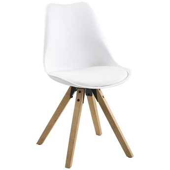 Krzesło z poduszką i plastikowym siedziskiem Dima white