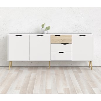 Szeroka komoda Oslo 3D+3S w stylu skandynawskim