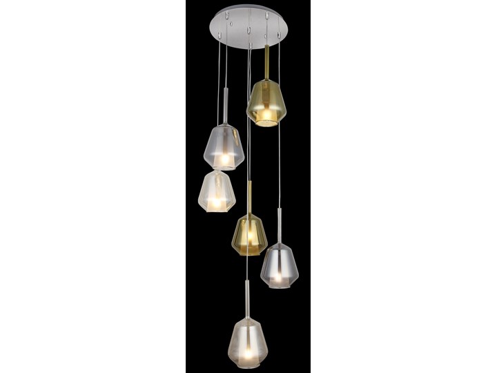 Nowoczesna lampa wisząca mix 1480-51-06 ONDA NA KOLE SALON SYPIALNIA JADALNIA LUCEA STL Szkło Lampa z kloszem Metal Funkcje Brak dodatkowych funkcji