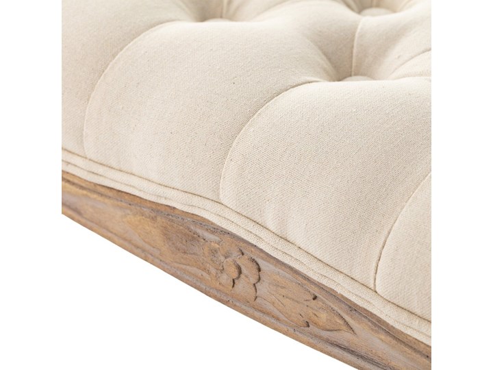 Ławka Isacco cream 114x38x48cm, 114 × 38 × 48 cm Pikowana Materiał nóżek Drewno Pomieszczenie Przedpokój