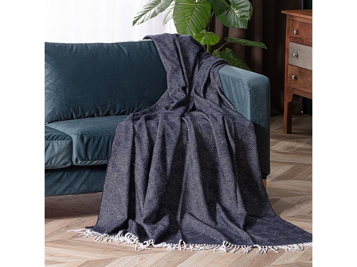 Pled Ibiza 140x200cm navy, 140 x 200 cm 140x200 cm Bawełna Poliester 130x180 cm Akryl Kategoria Koce i pledy