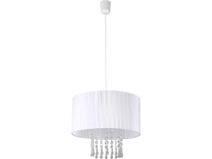 Lampa wisząca w stylu glamour E419-Wenez - biały Lampa z kryształkami Tkanina Lampa z abażurem Metal Kategoria Lampy wiszące