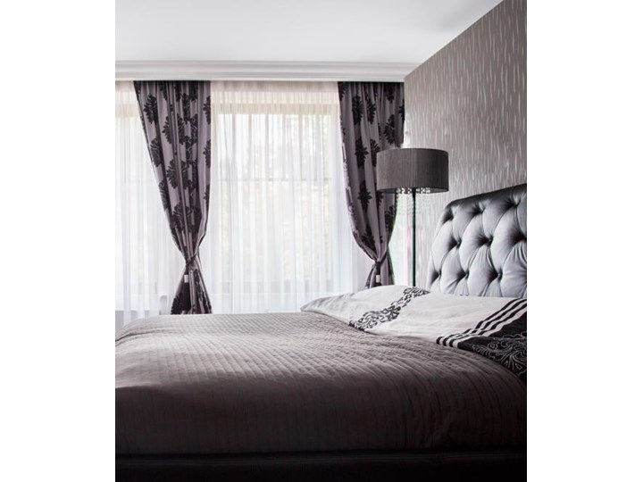Elegancka lampa stojąca E421-Wenez - czarny Lampa z abażurem Styl Glamour