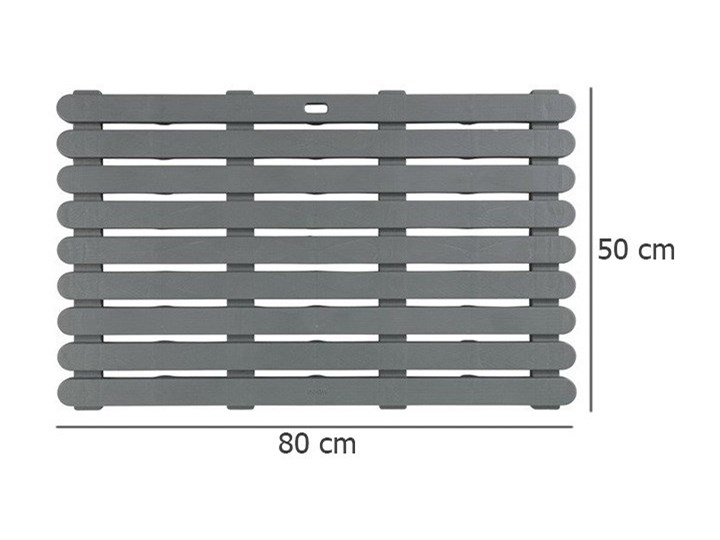 Podkładka antypoślizgowa do łazienki, prostokątna mata do wanny lub brodzika - 50 x 80 cm, WENKO Kolor Szary Syntetyk 50x80 cm Prostokątny Kategoria Dywaniki łazienkowe