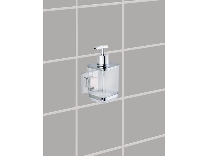 Dozownik do mydła QUADRO,Vacuum-Loc stal nierdzewna - 340 ml, WENKO Tworzywo sztuczne Dozowniki Kategoria Mydelniczki i dozowniki