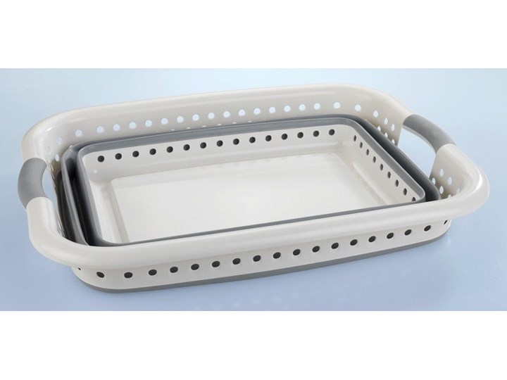Kosz do transportu prania, składany pojemnik z tworzywa sztucznego z 2 uchwytami - 60,2 x 45,6 x 28 cm, WENKO Tworzywo sztuczne Kategoria
