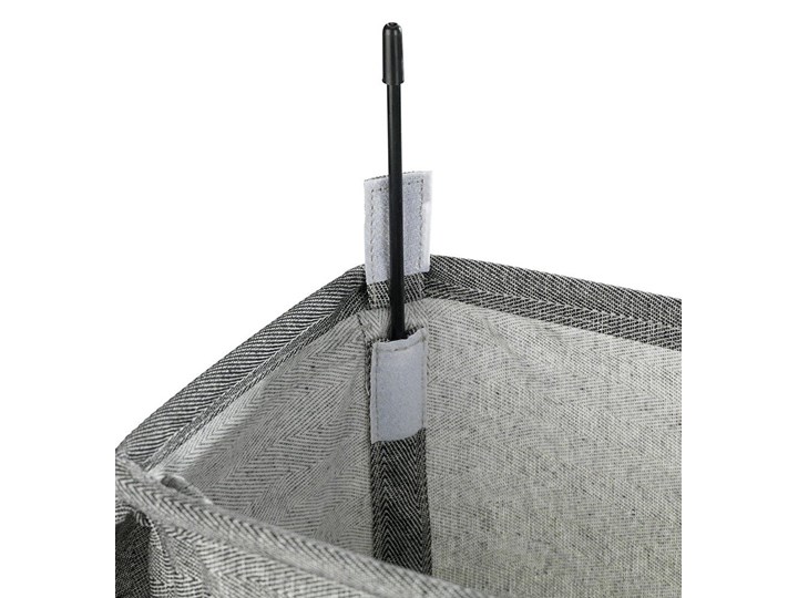 Kosz na pranie z pokrywą i kółkami, wąski pojemnik tekstylny - 43 l, 60 x 18,5 x 40 cm, WENKO Tkanina Tworzywo sztuczne Kolor Szary