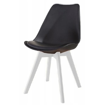 Krzesło kris czarne z poduszką białe nogi