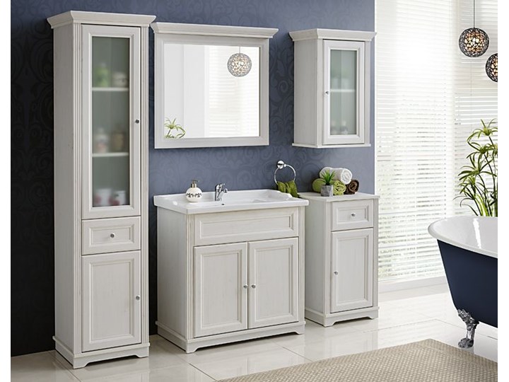 Szafka pod umywalkę stojąca Vermont 4X - shabby shic Stojące Szerokość 60 cm Wysokość 79 cm Rodzaj frontu Drzwiczki Kategoria Szafki stojące