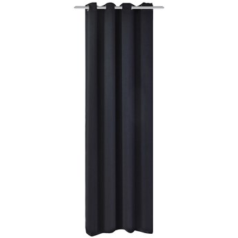 VidaXL Zasłona zaciemniająca z metalowymi kółkami, 270x245 cm, czarna