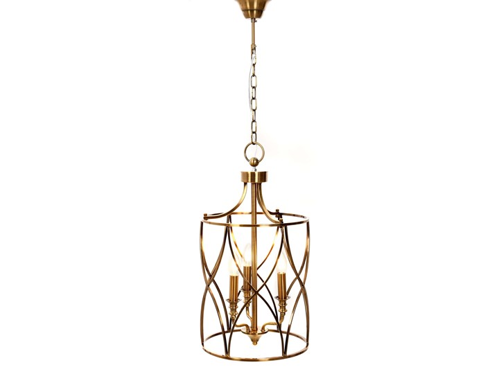 LAMPA SUFITOWA ART DECO MOSIĘŻNA ELMONT W3 Lampa druciana Metal Mosiądz Kategoria Lampy wiszące