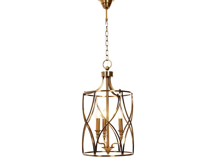 LAMPA SUFITOWA ART DECO MOSIĘŻNA ELMONT W3 Metal Pomieszczenie Salon Mosiądz Lampa druciana Pomieszczenie Jadalnia